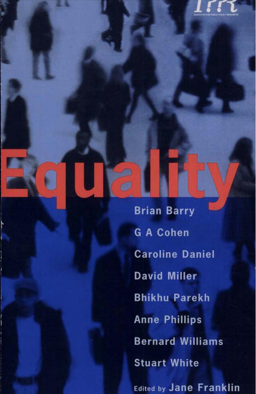 Equality by Jane Franklin Institute for Public Policy Research (London England)