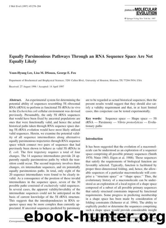 Equally Parsimonious Pathways Through an RNA Sequence Space Are Not Equally Likely by Lee Y.-H. et al