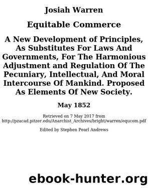 Equitable Commerce by Josiah Warren & Josiah Warren