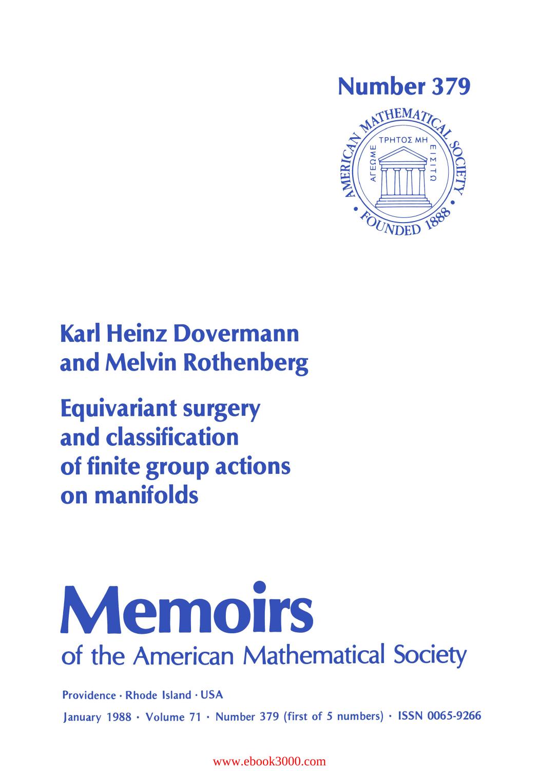 Equivariant Surgery and Classification of Finite Group Actions on Manifolds by Unknow