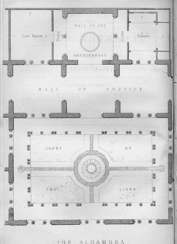 Erected AND Described BY OWEN Jones - The alhambra court in the crystal palace by 1854