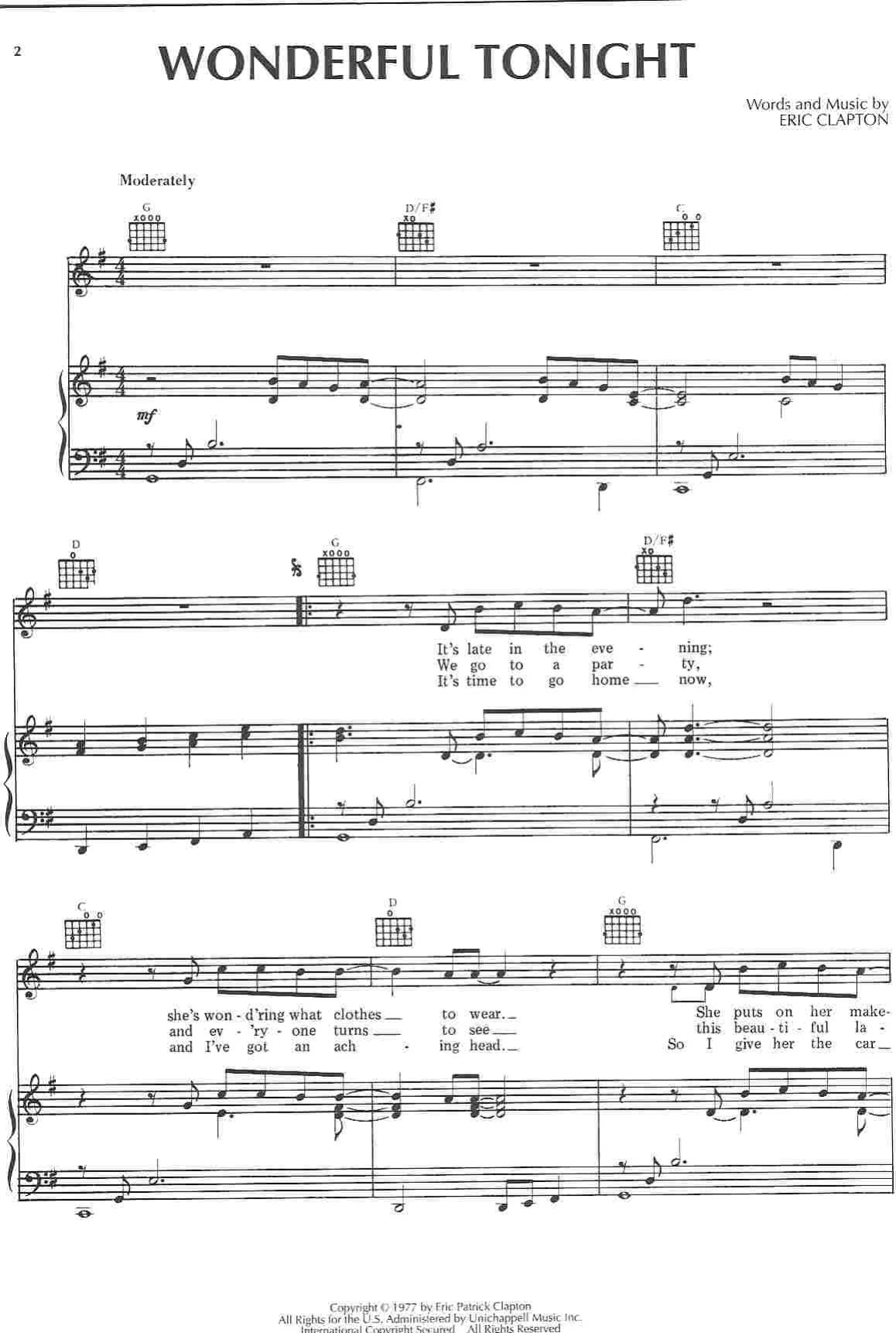Eric Clapton -Wonderful Tonight by Unknown
