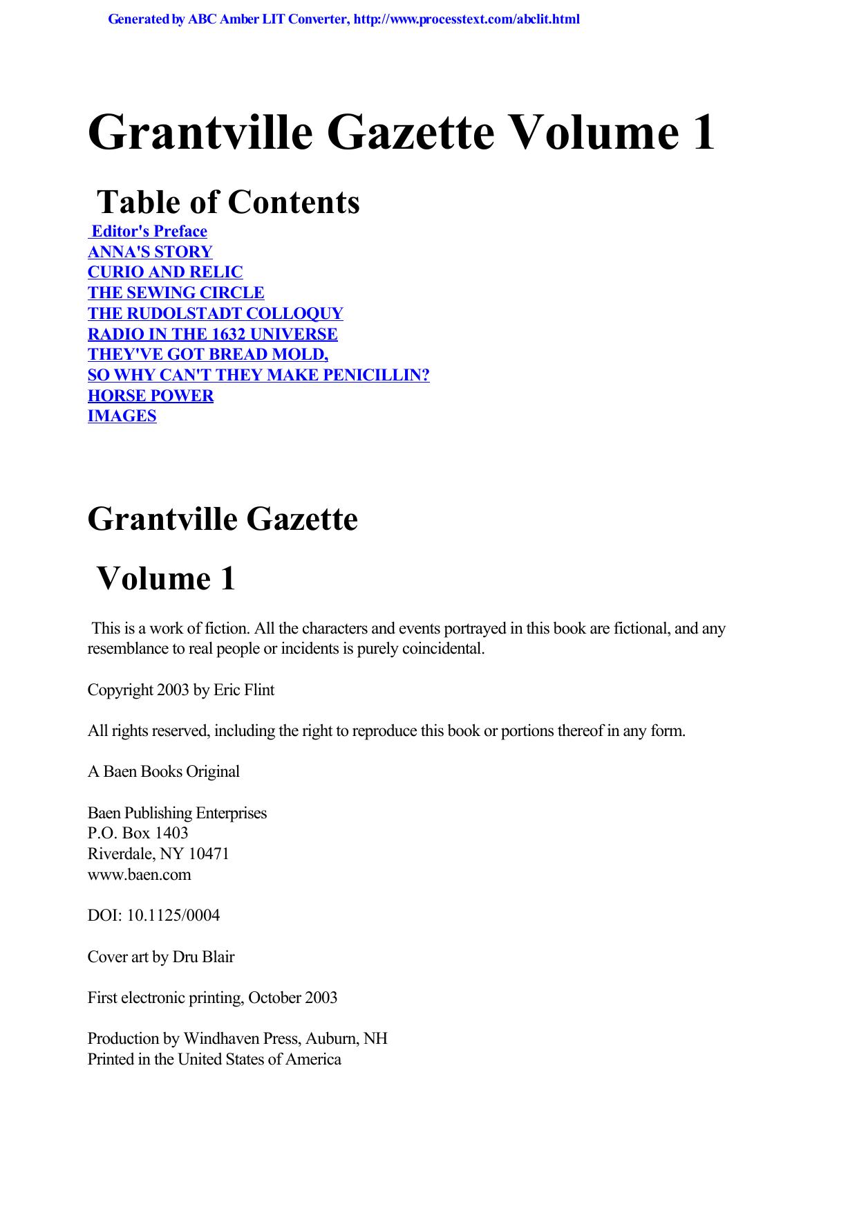 Eric Flint - Grantville Gazette by Volume 1