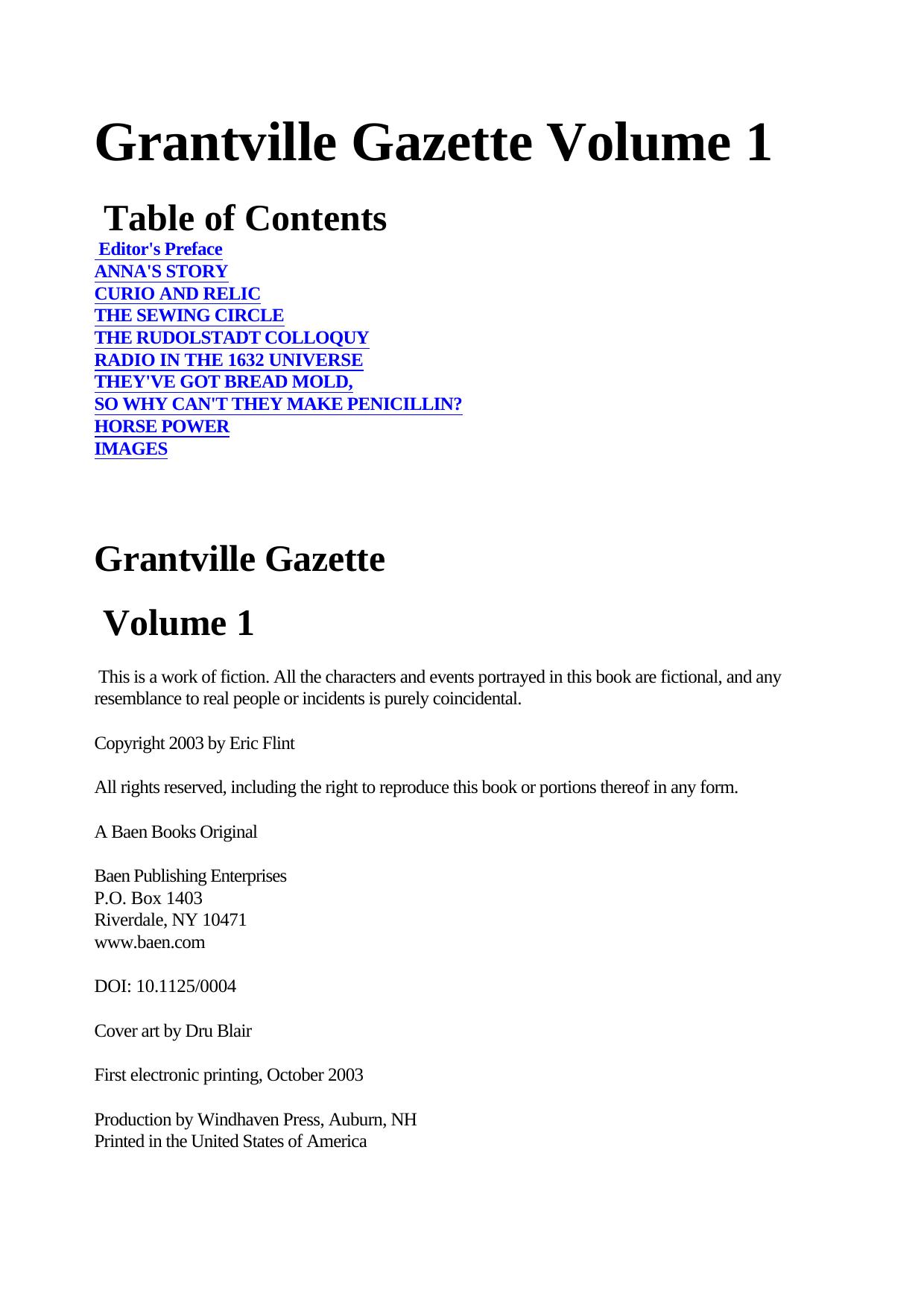 Eric Flint by Grantville Gazette Volume 1