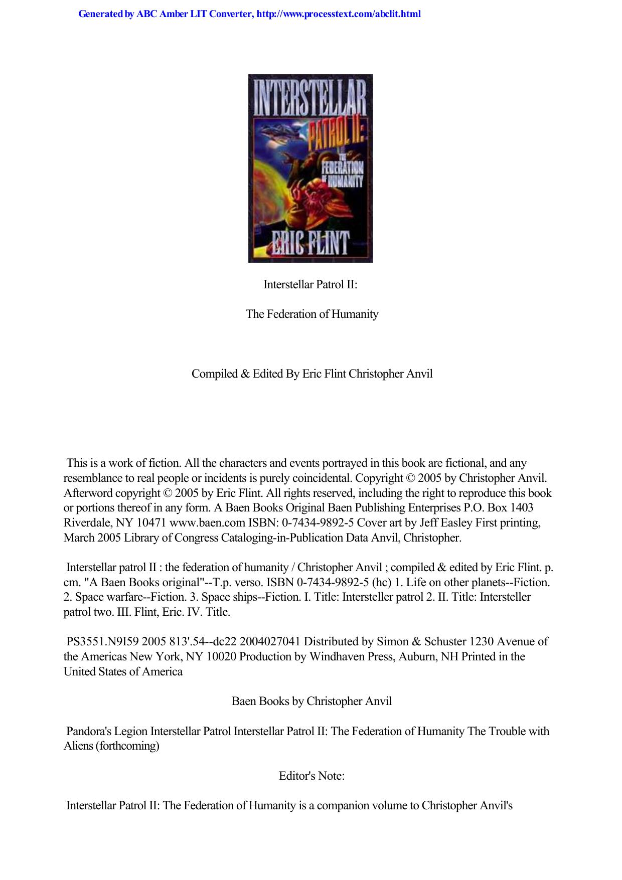 Eric Flint by Interstellar Patrol 2 -The Federation Of Humanity