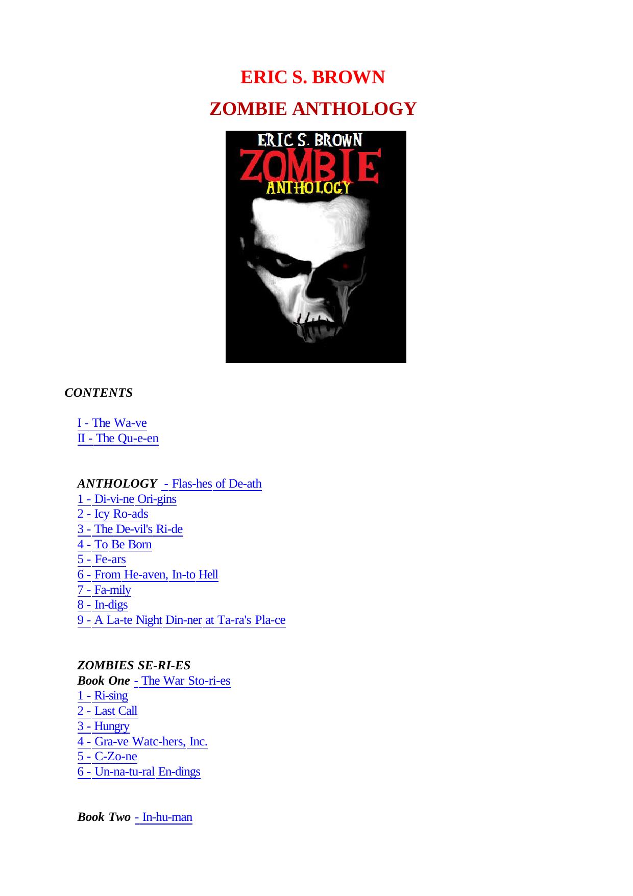 Eric S Brown Zombie Anthology by Unknown