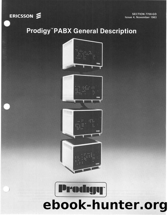 Ericsson Prodigy PABX General Description by Unknown