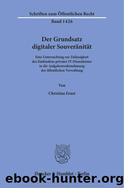 Ernst by Der Grundsatz digitaler Souveränität (9783428559312)