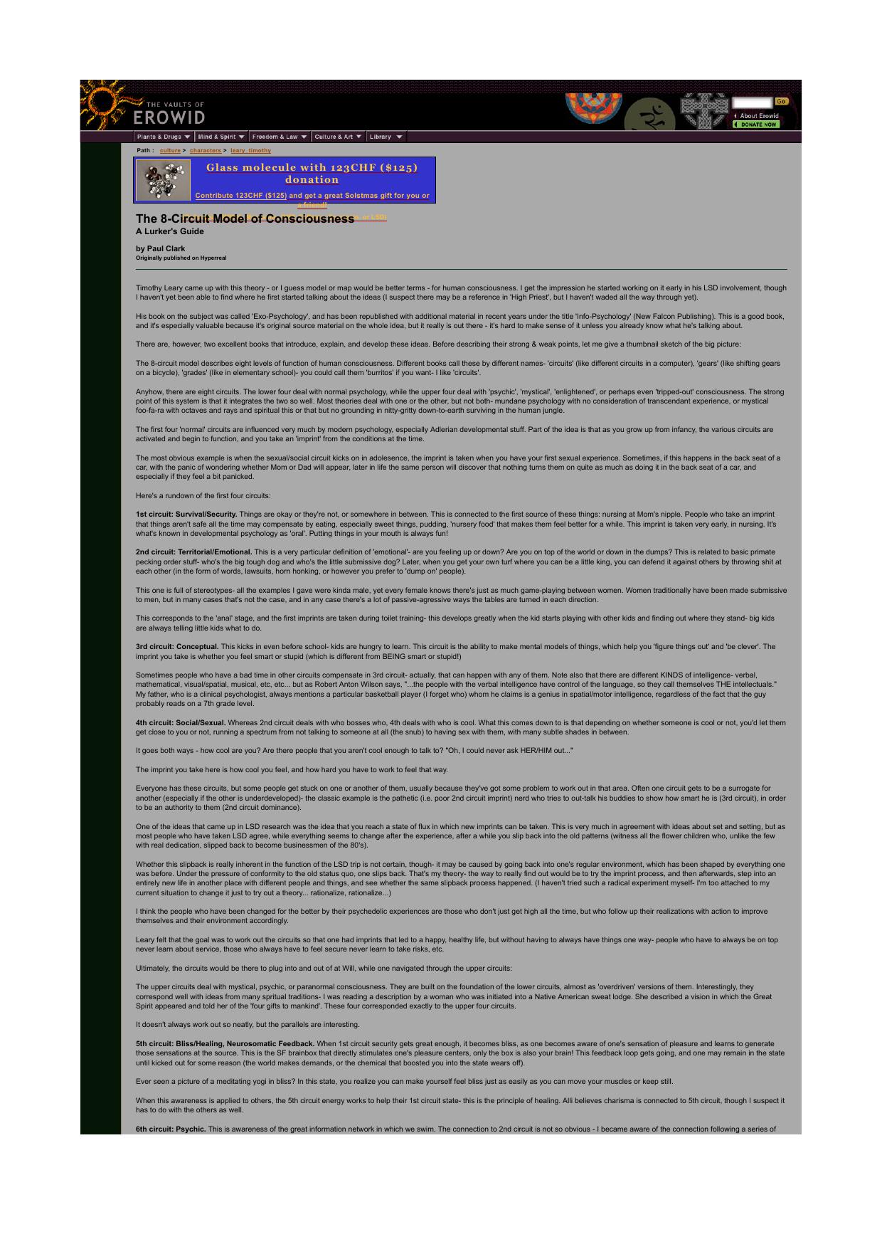 Erowid Tim Leary Vault : The 8-Circuit Model of Consciousness - A Lurker's Guide by umbriel