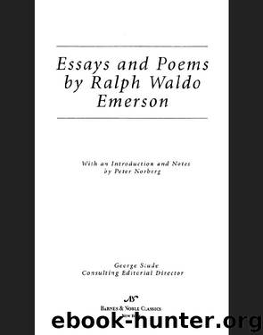 Essays and Poems by Ralph Waldo Emerson (Barnes & Noble Classics Series)