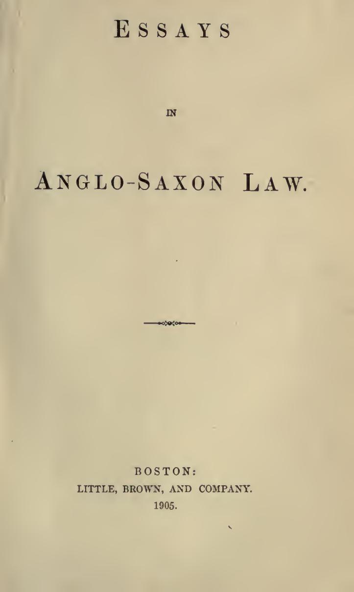 Essays in Anglo-Saxon law by Adams Henry 1838-1918