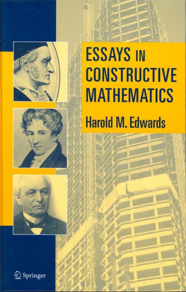 Essays in Constructive Mathematics H Edwards Springer by Unknown