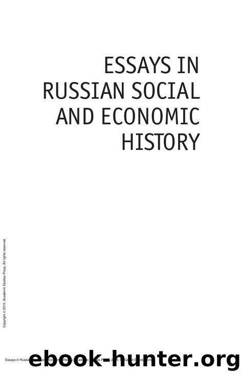 Essays in Russian Social and Economic History by Steven L. Hoch