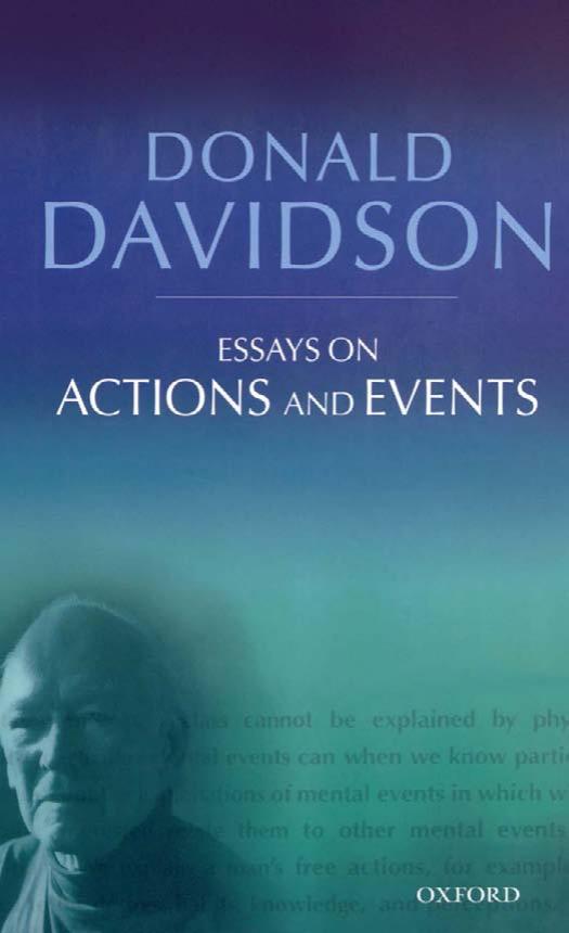 Essays on Actions and Events (Philosophical Essays of Donald Davidson) by Donald Davidson