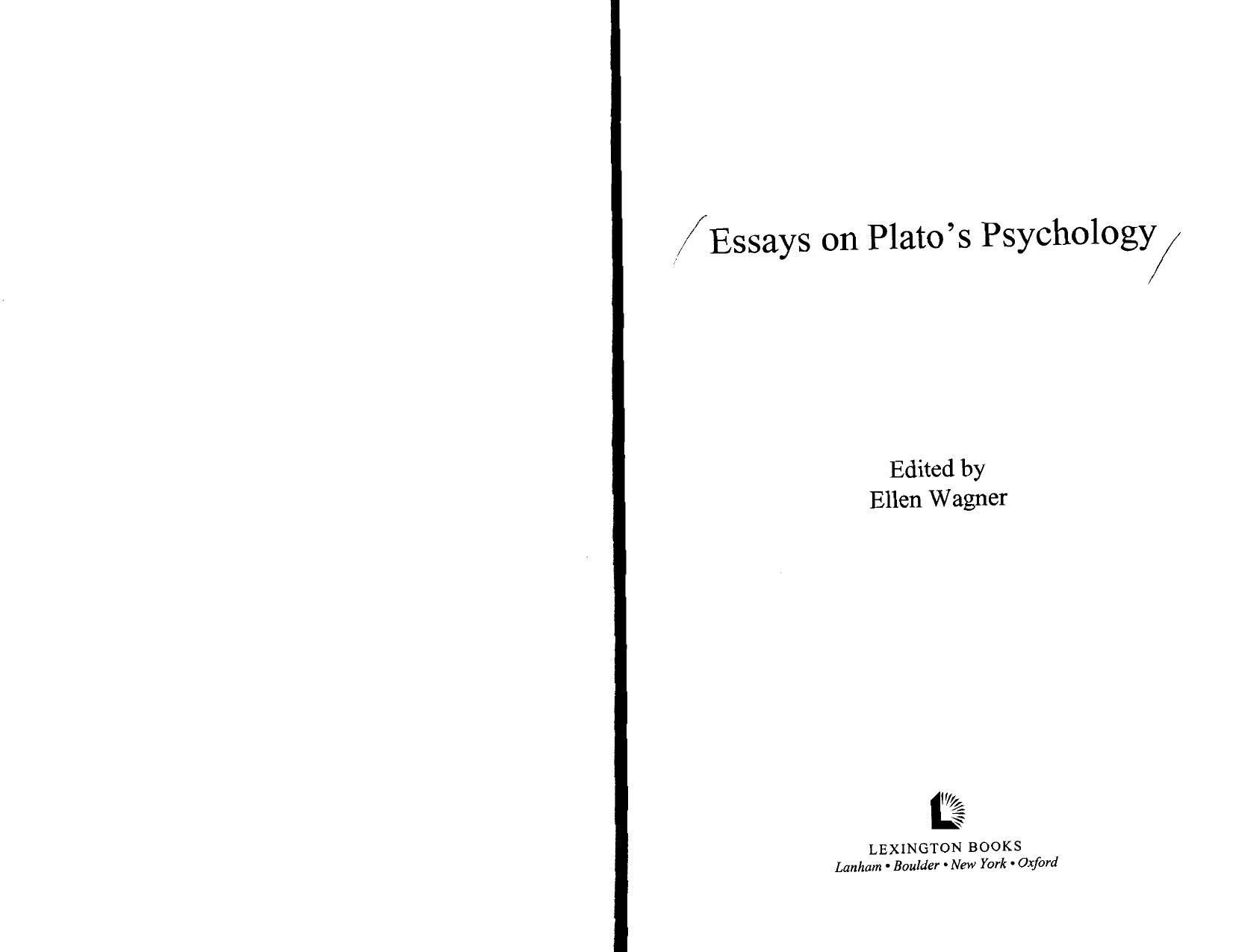 Essays on Plato's Psychology by Ellen Wagner (editor)