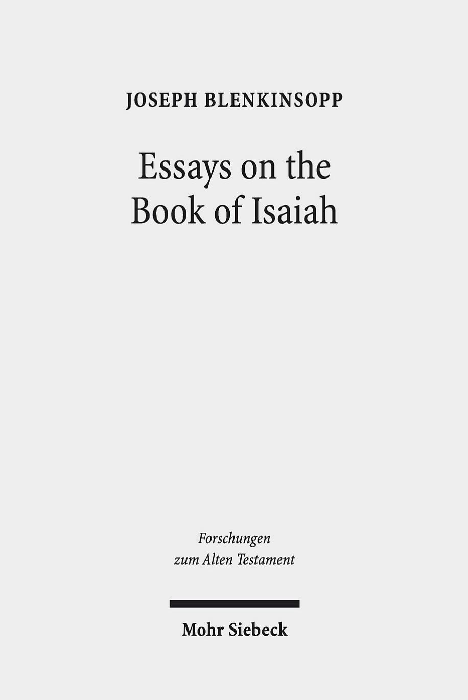 Essays on the Book of Isaiah by Joseph Blenkinsopp