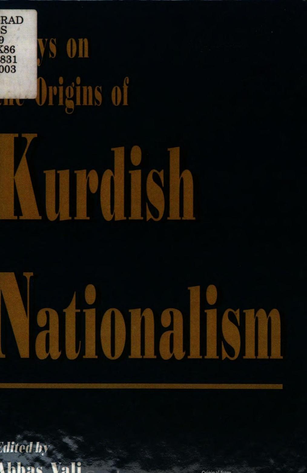 Essays on the origins of Kurdish nationalism by Abbas Vali