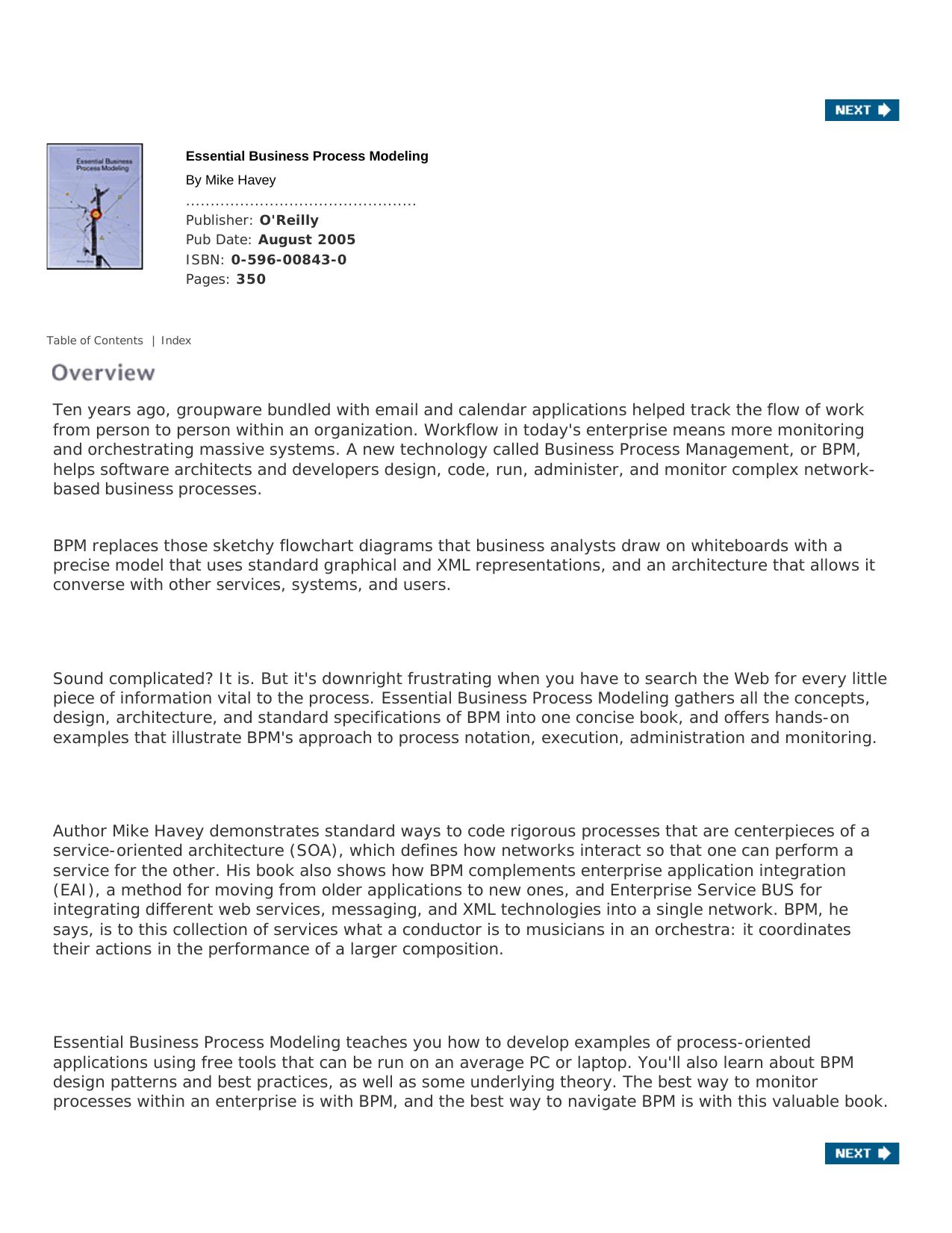 Essential Business Process Modeling by Michael Havey