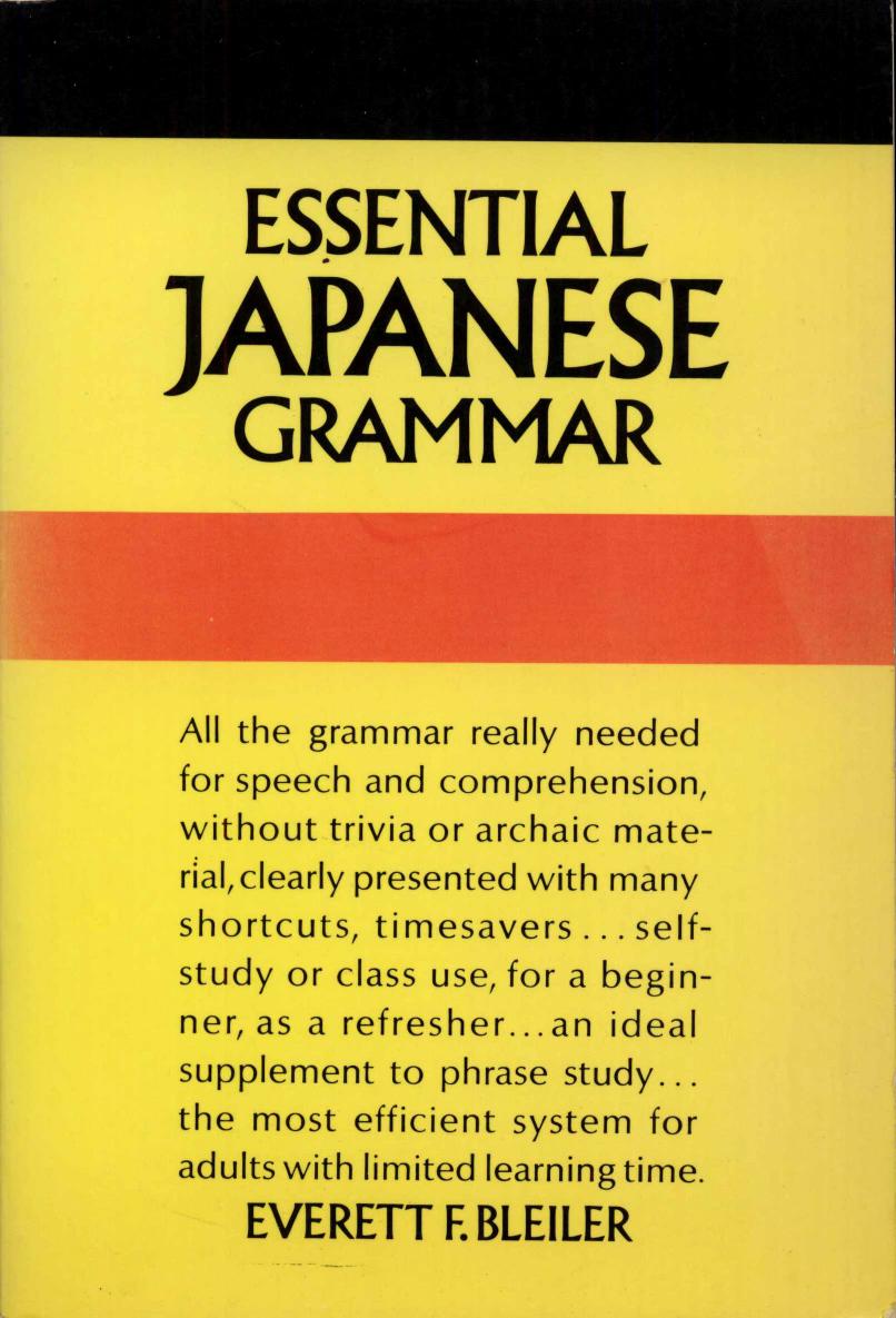 Essential Japanese Grammar by E. Bleiler