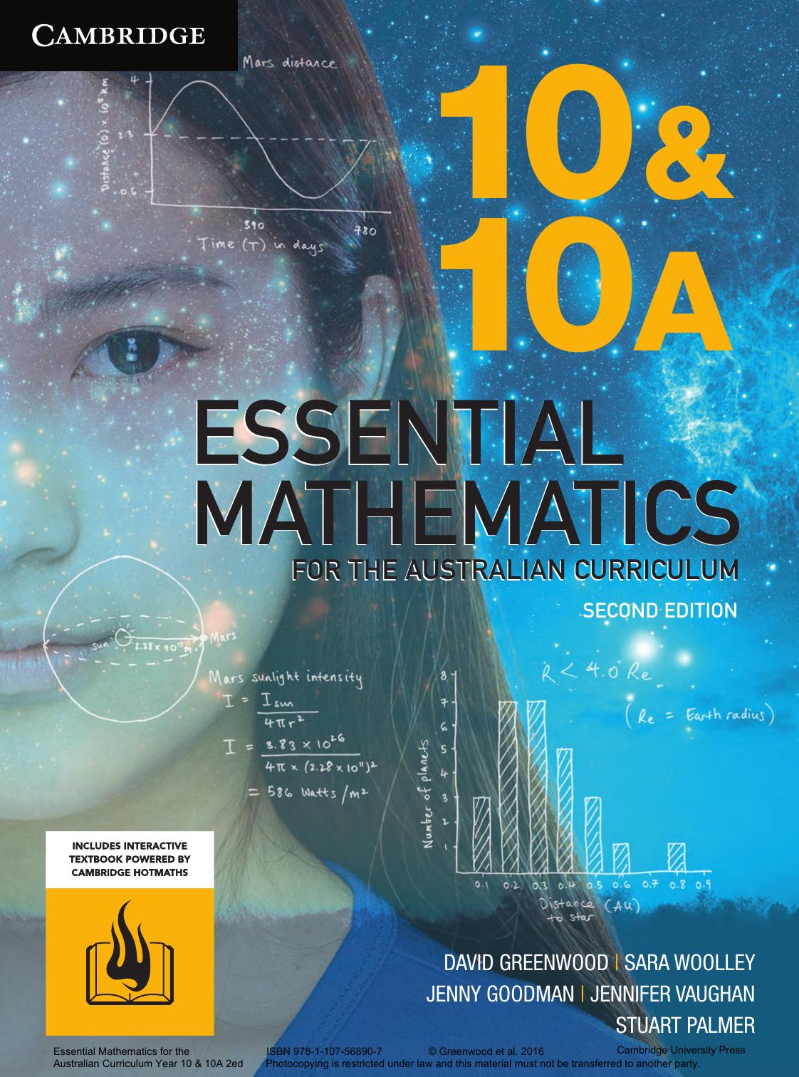 Essential Mathematics for the Australian Curriculum, 10 & 10A by David Greenwood David Robertson Sarah Woolley Jenny Goodman Jenny Vaughan