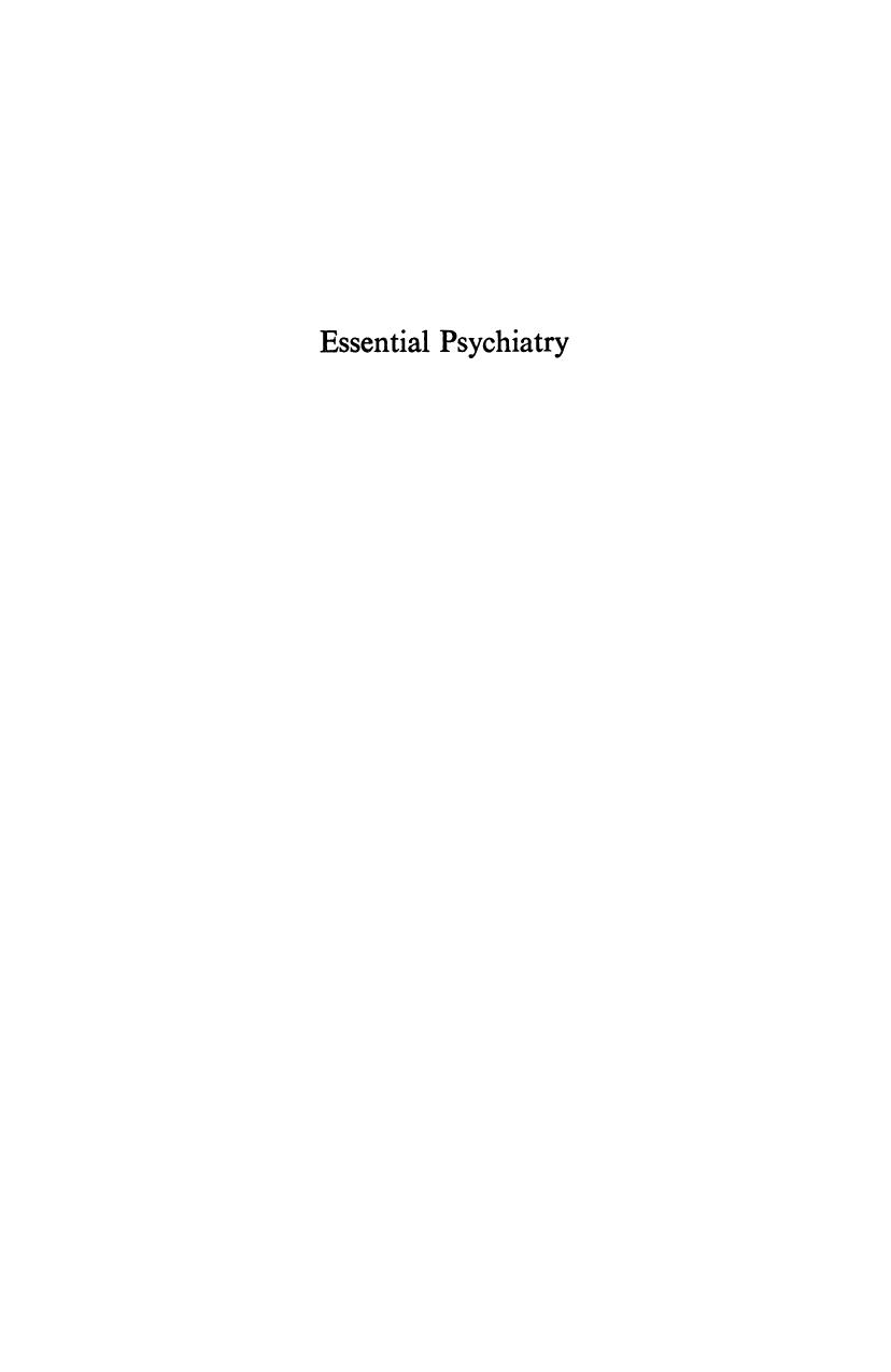 Essential Psychiatry: A guide to important principles for nurses and laboratory technicians by John Sheahan SRN RMN RNT (auth.)