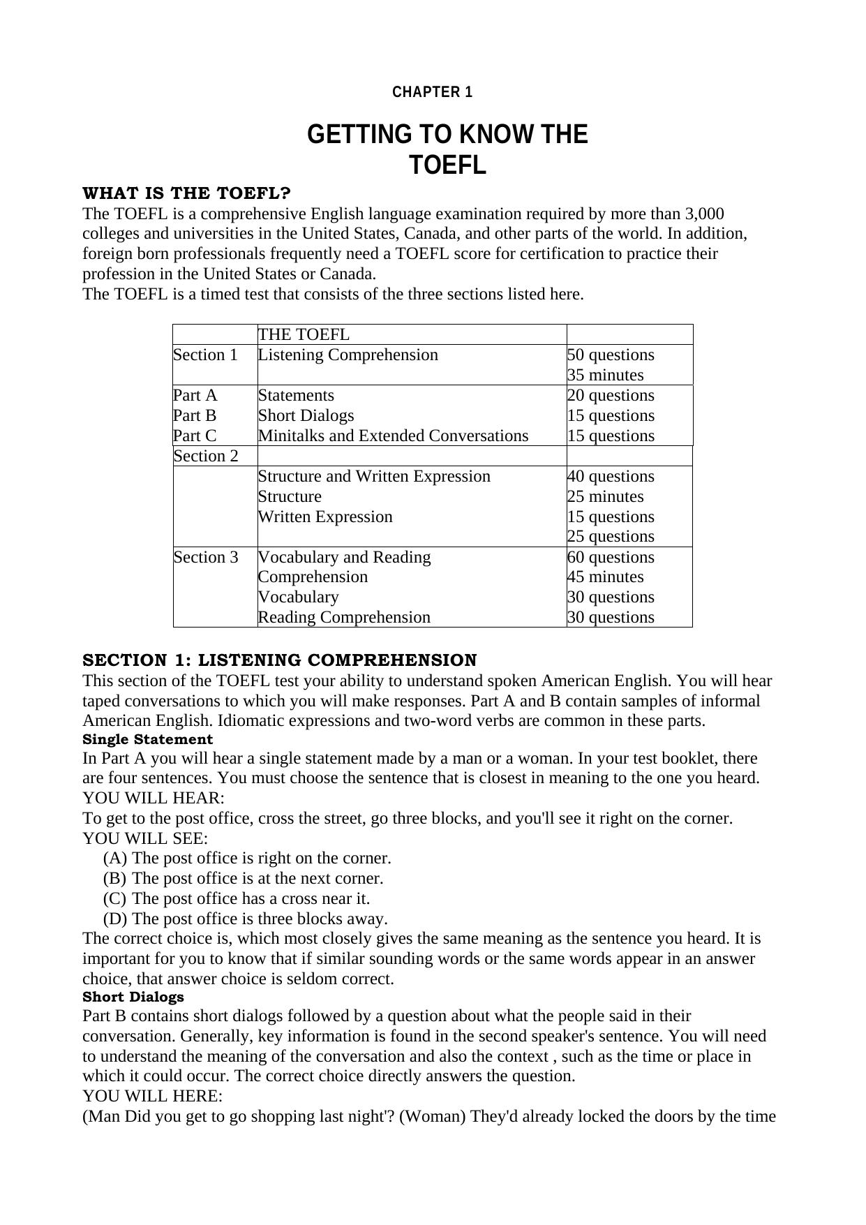 Essential Words for the TOEFL by Steven J. Matthiesen