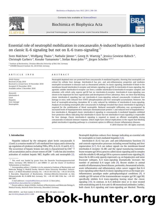 Essential role of neutrophil mobilization in concanavalin A-induced hepatitis is based on classic IL-6 signaling but not on IL-6 trans-signaling by unknow