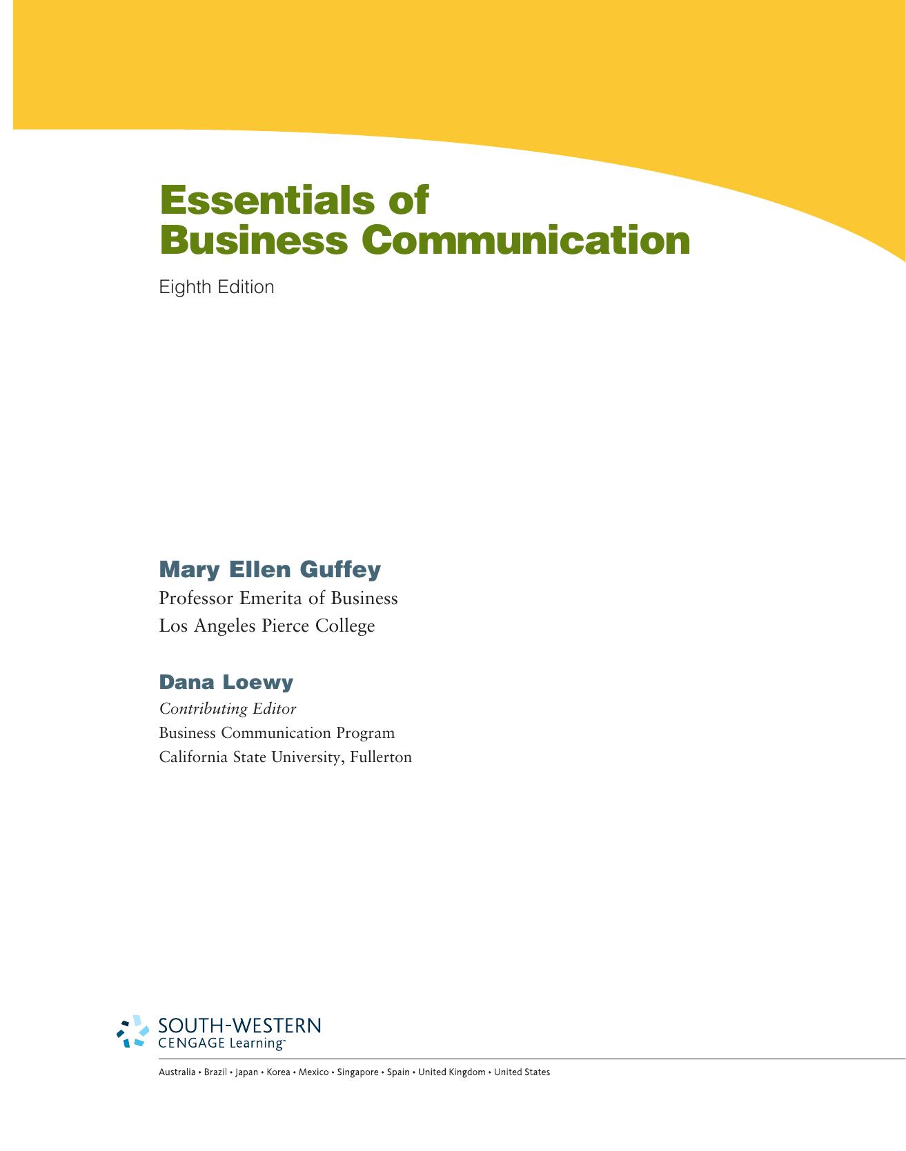 Essentials of Business Communication (Book Only) , Eighth Edition by Mary Ellen Guffey