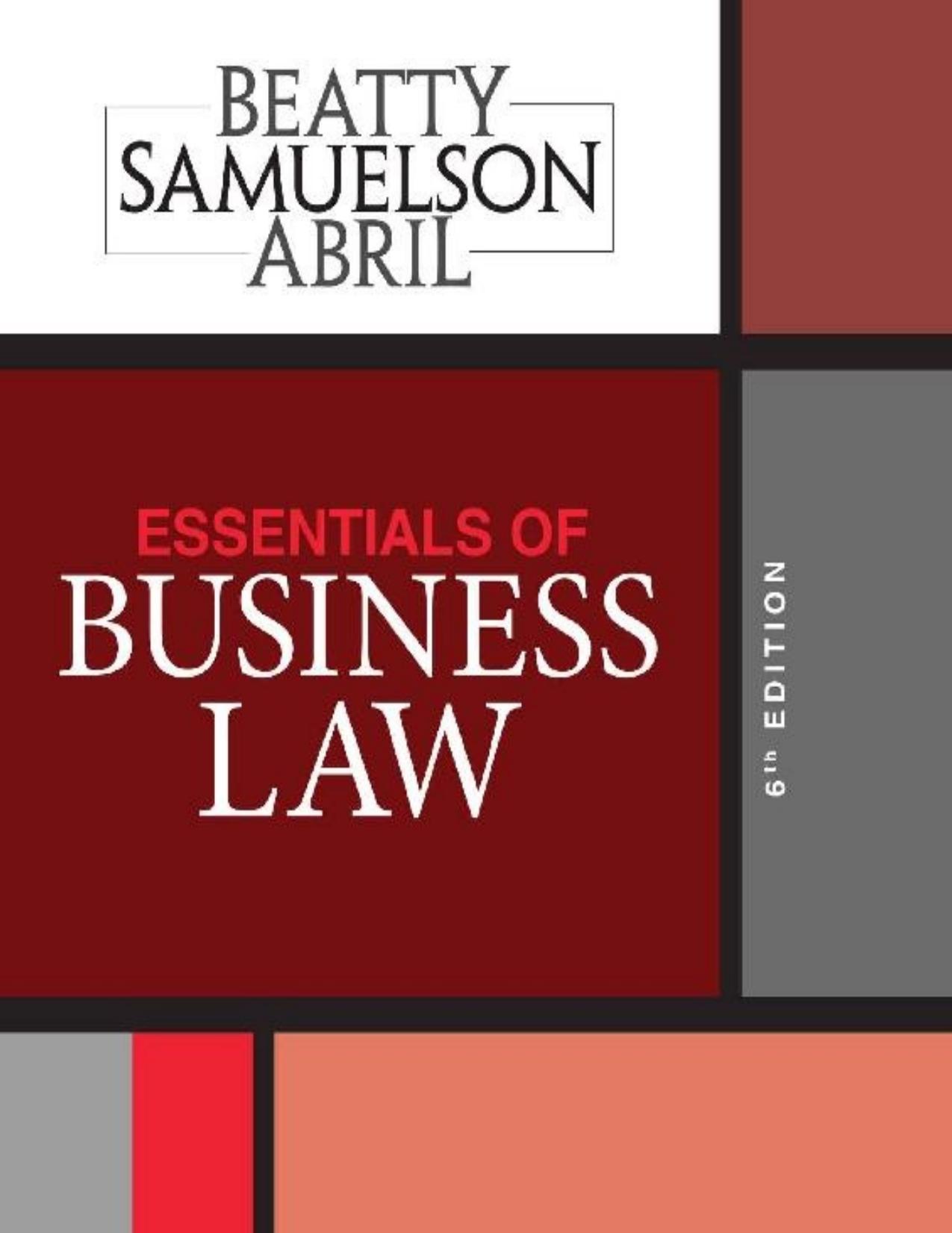 Essentials of Business Law 6th Edition by Unknow