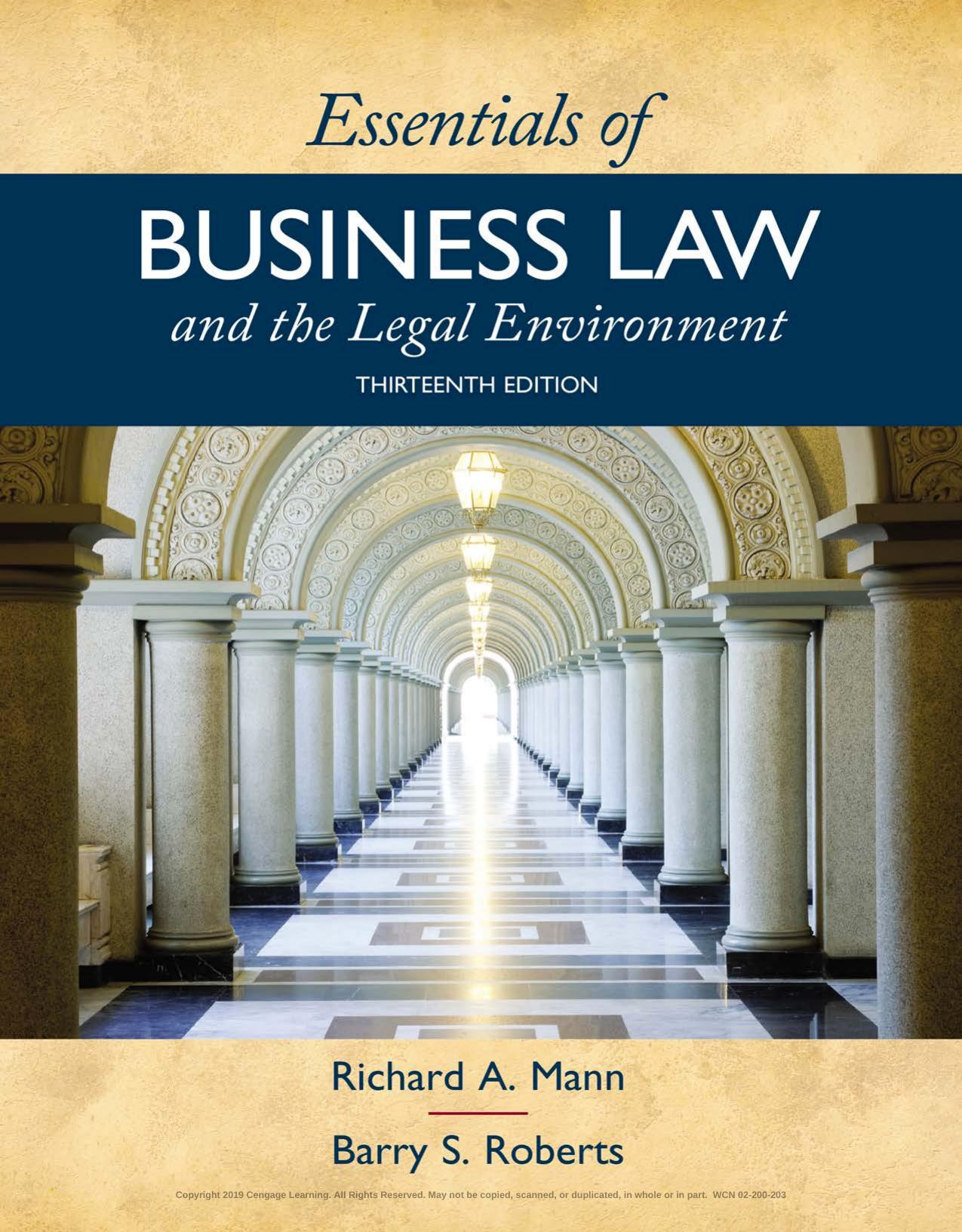 Essentials of Business Law and the Legal Environment by Richard A. Mann