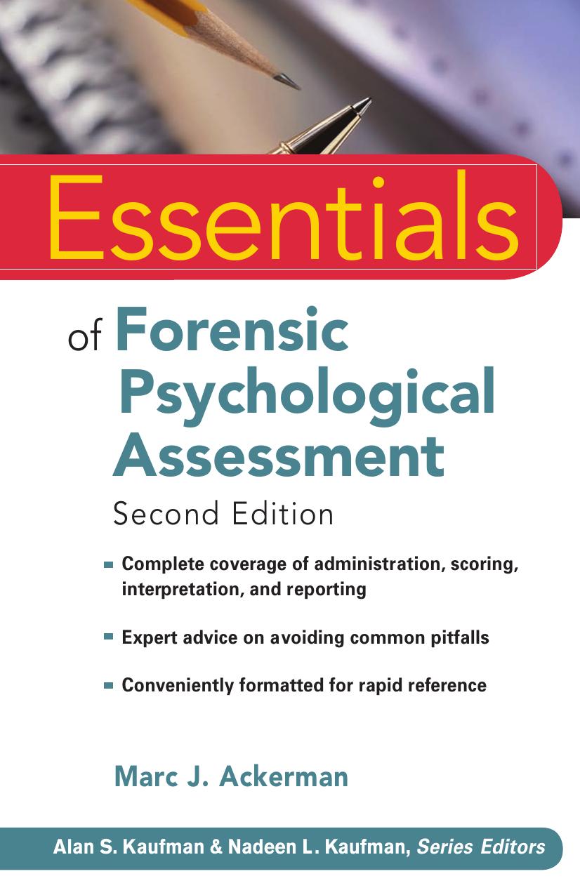 Essentials of Forensic Psychological Assessment by Marc J. Ackerman Ph.D