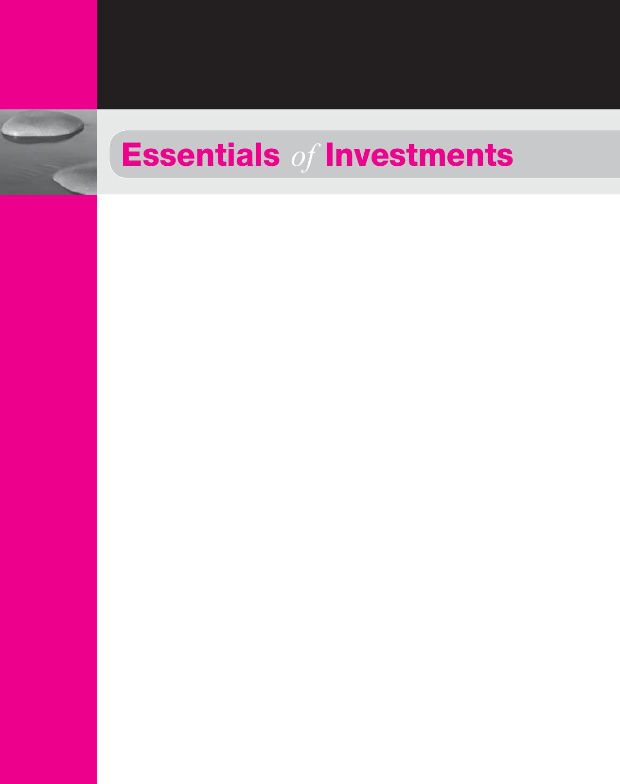 Essentials of Investments by Zvi Bodie Alex Kane Alan Marcus