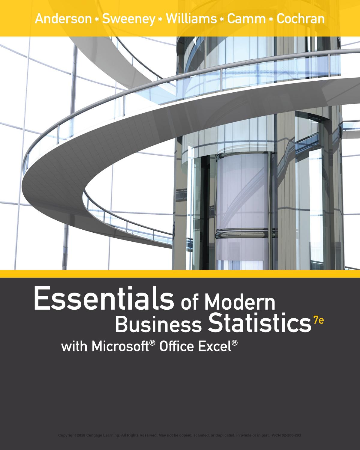 Essentials of Modern Business Statistics with Microsoft Office Excel 7th Edition by Unknow