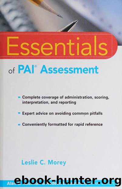 Essentials of PAI assessment by Morey Leslie Charles 1956-