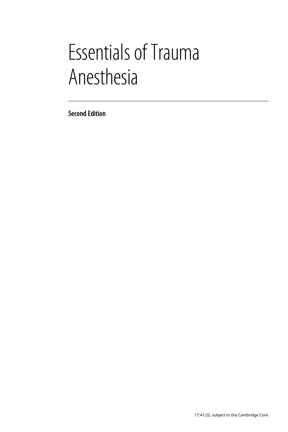 Essentials of Trauma Anesthesia by Albert J. Varon Charles E. Smith