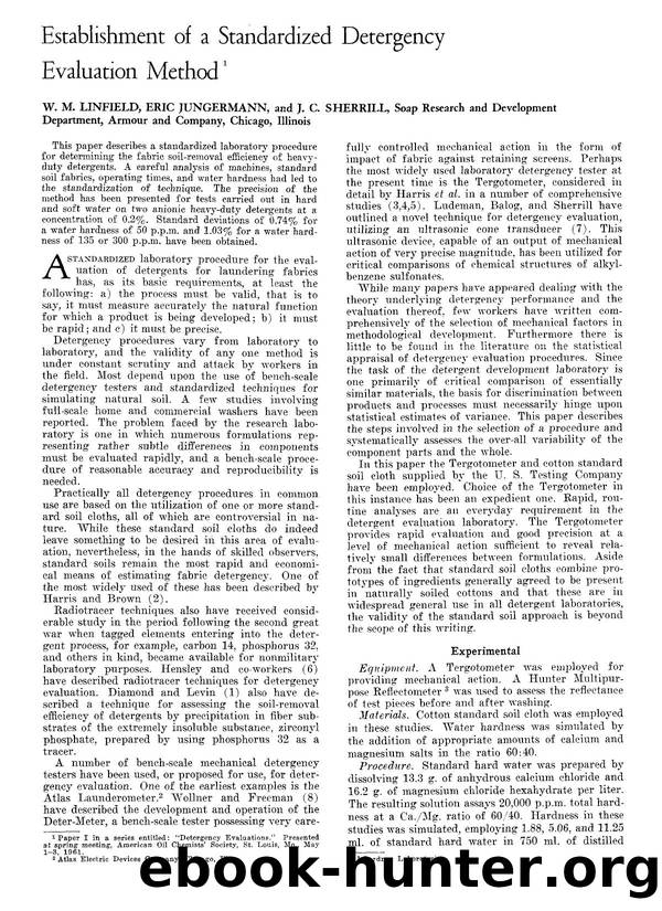 Establishment of a standardized detergency evaluation method by Unknown