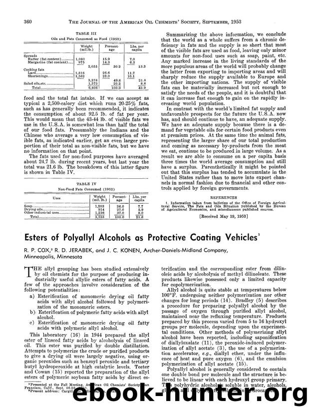 Esters of polyallyl alcohols as protective coating vehicles by Unknown