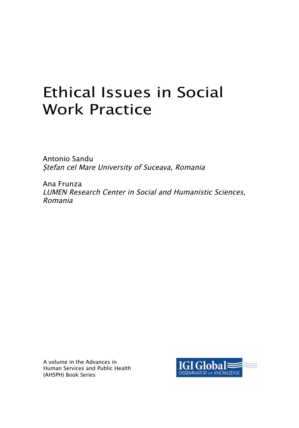 Ethical Issues in Social Work Practice by Unknow