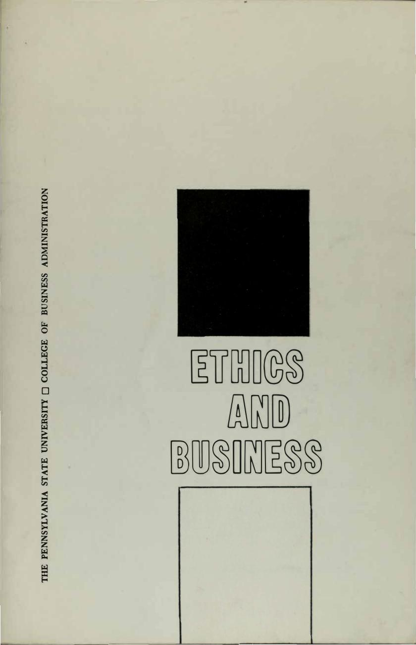 Ethics and Business: Three Lectures by Kenneth E. Boulding Carl Hermann Voss Walter A. Kaufmann