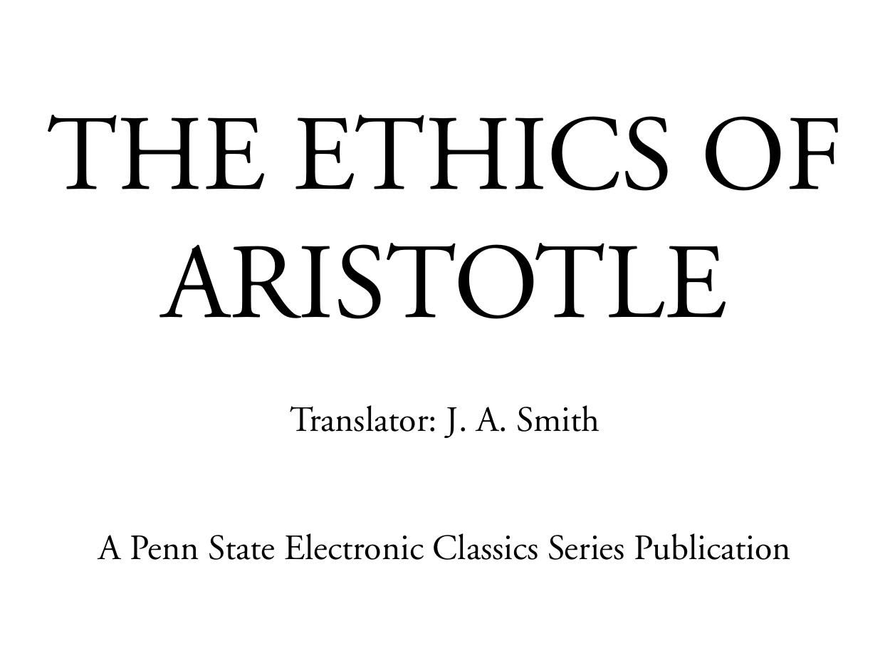 Ethics by Aristotle