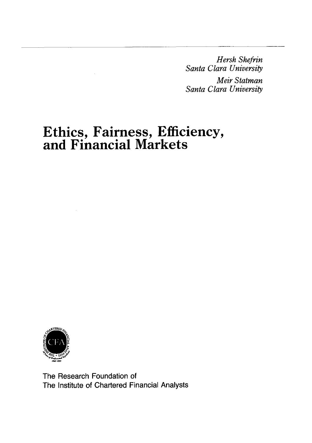 Ethics in the Investment Profession: A Survey by E. Theodore Veit
