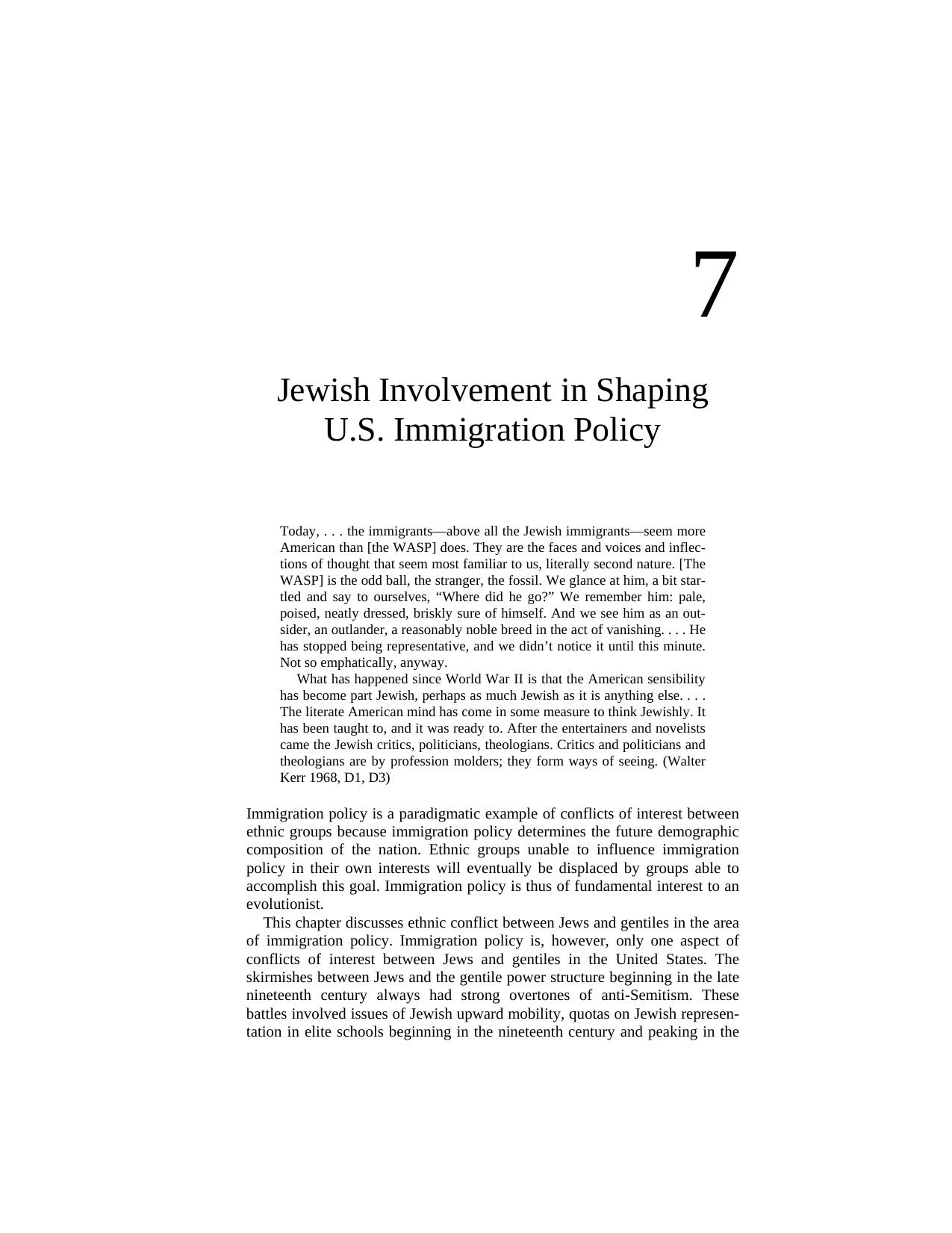 Ethnic conflict is important, however, for understanding American history, and not only for understanding BlackWhite ethnic conflict or the fate of Native Americans (see also Note by Kevin MacDonald