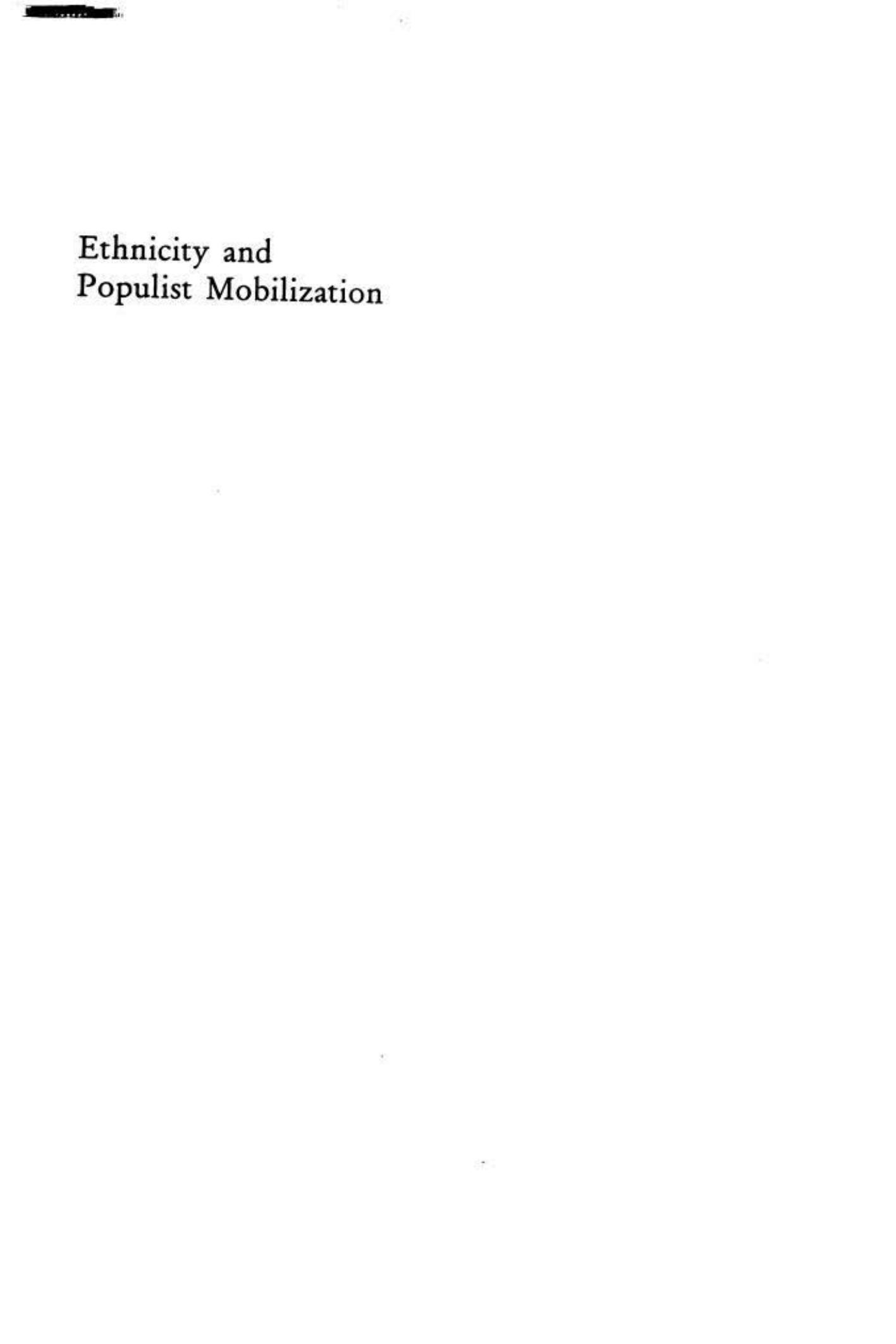 Ethnicity and Populist Mobilization: Political Parties, Citizens and Democracy in South India by Narendra Subramanian