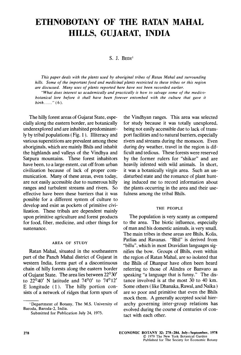 Ethnobotany of the Ratan Mahal Hills, Gujarat, India by Unknown