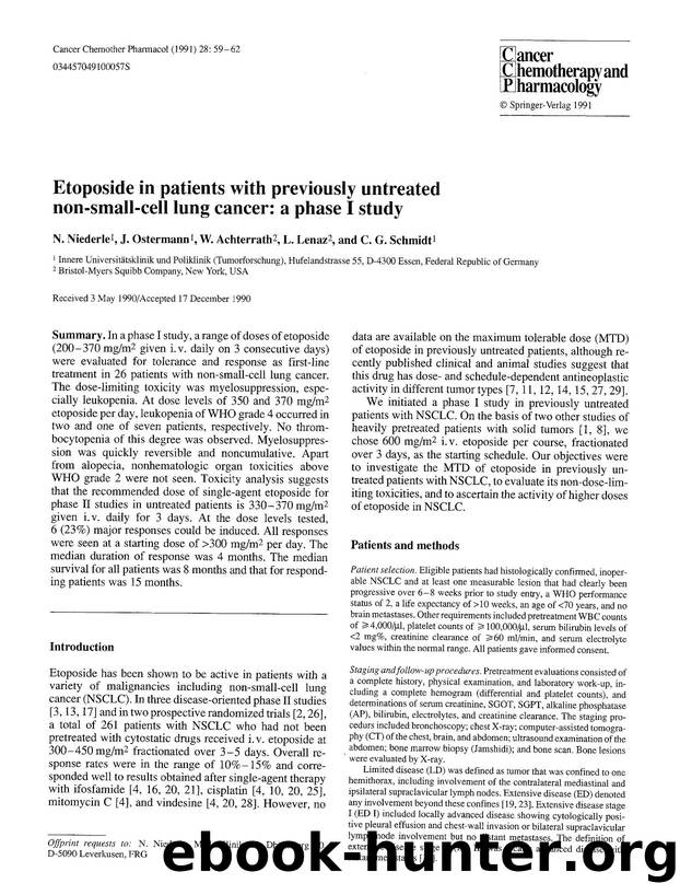 Etoposide in patients with previously untreated non-small-cell lung cancer: a phase I study by Unknown