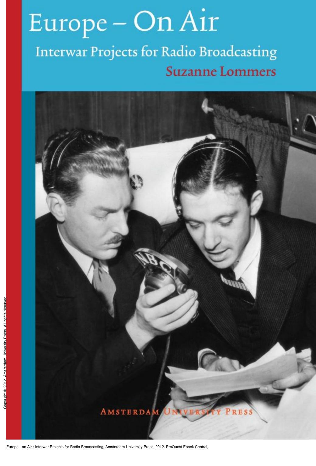 Europe - on Air : Interwar Projects for Radio Broadcasting by Suzanne Lommers