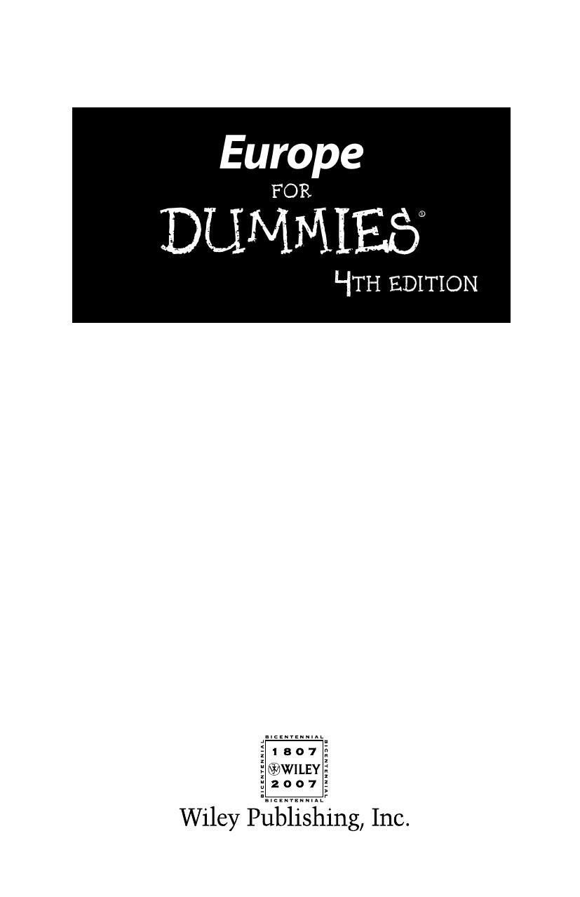 Europe for DUMmIES 4th by Unknown