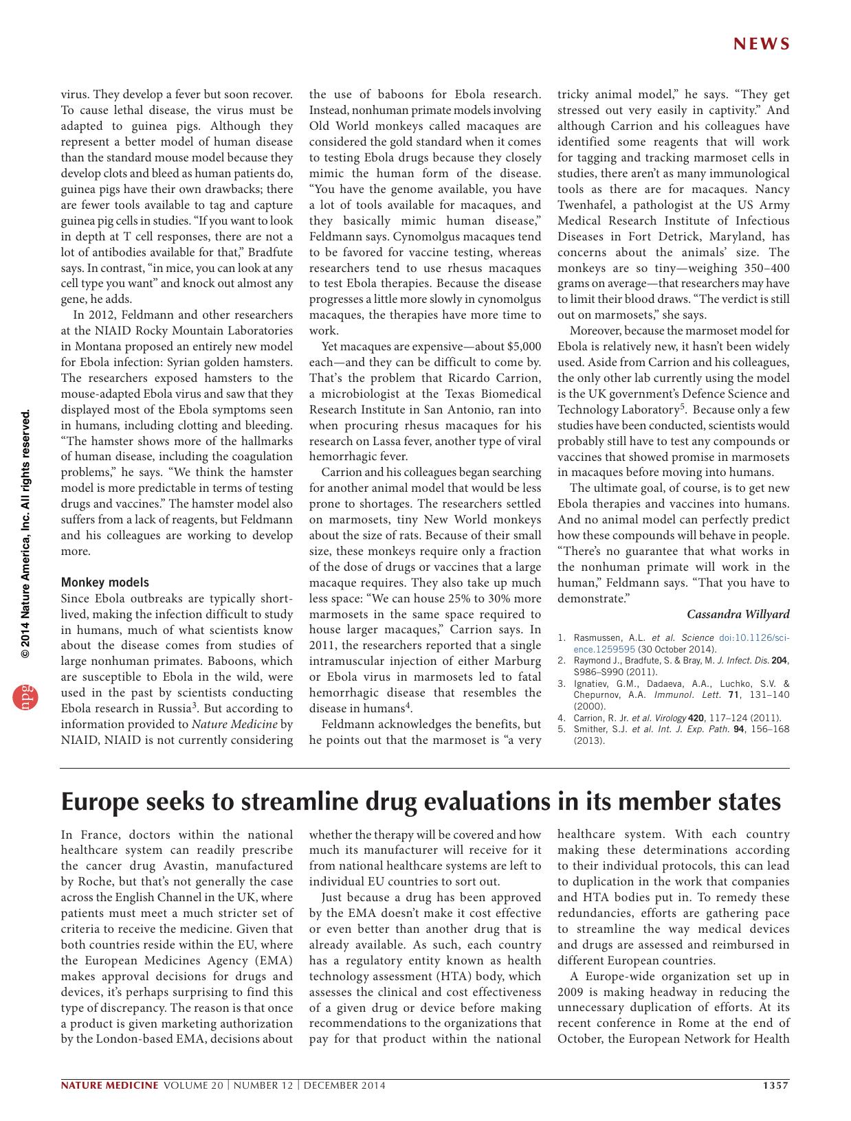 Europe seeks to streamline drug evaluations in its member states by Katharine Sanderson