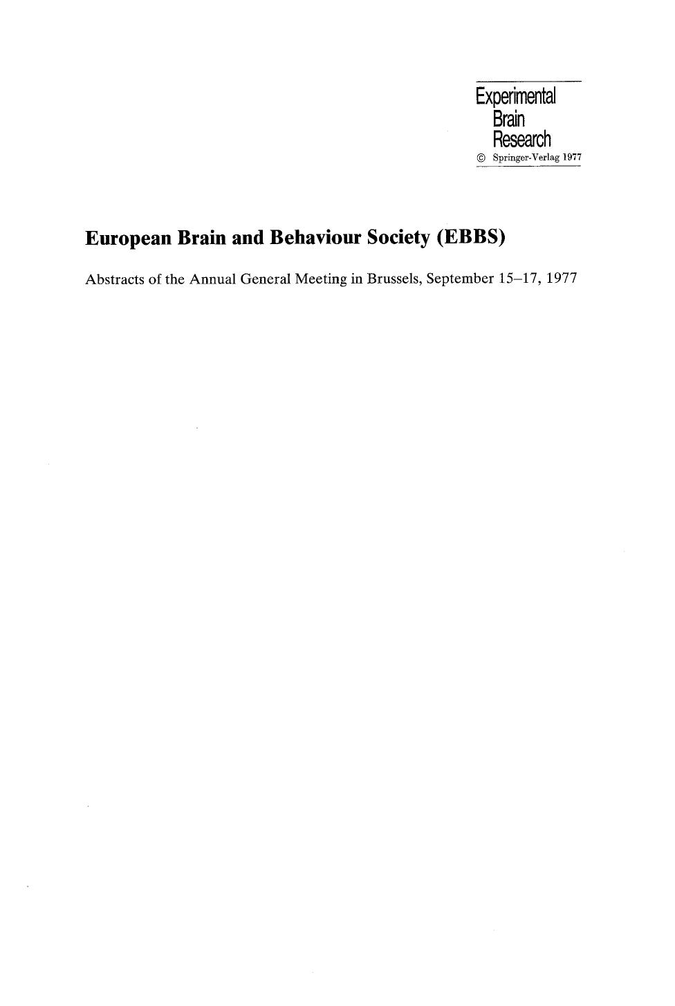 European Brain and Behabiour Society (EBBS) by Unknown