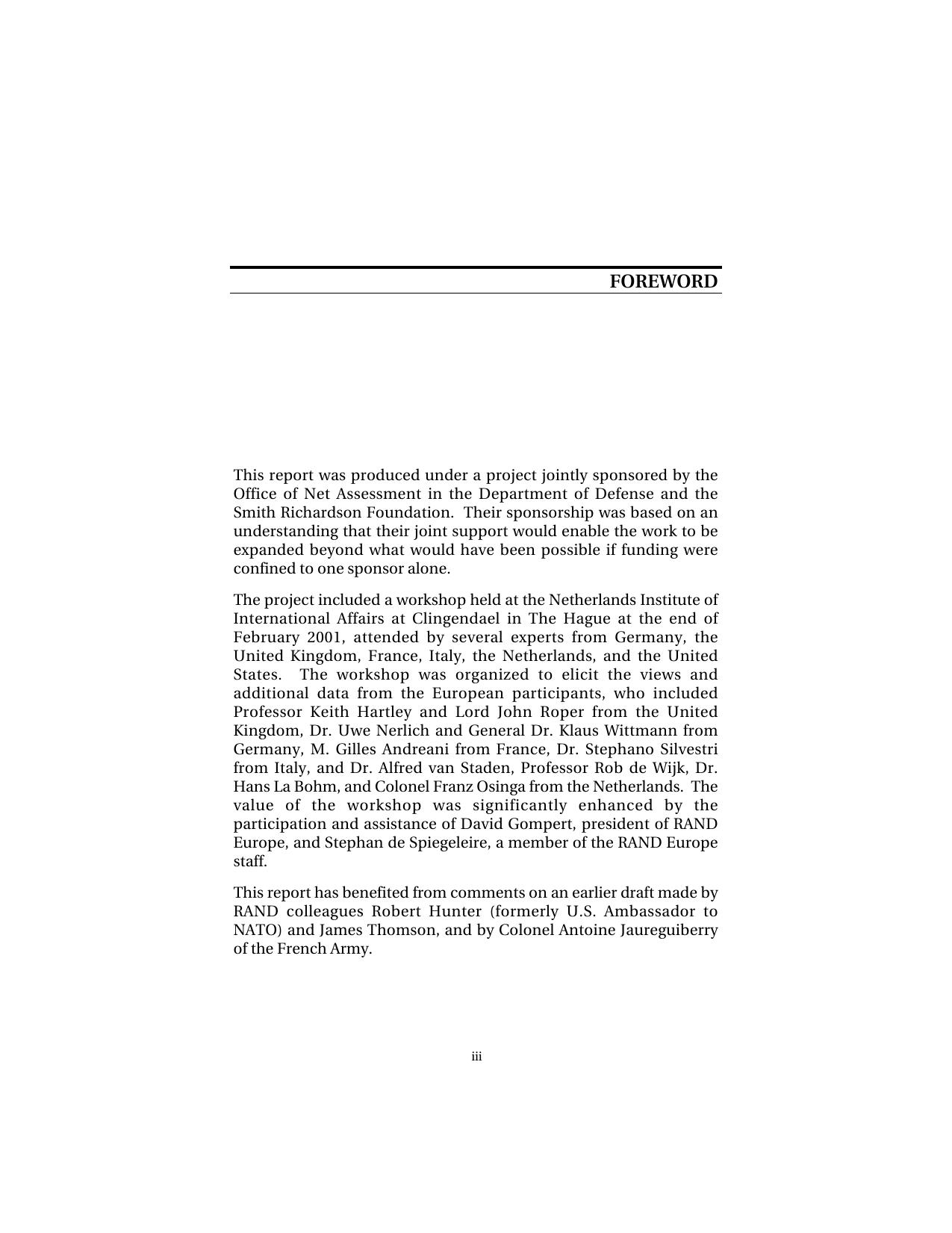 European Military Prospects, Economic Constraints, and the Rapid Reaction Force (2001) by Charles Wolf